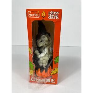 Gurley Candles Glow In The Dark Witch w/ Cauldron Vintage